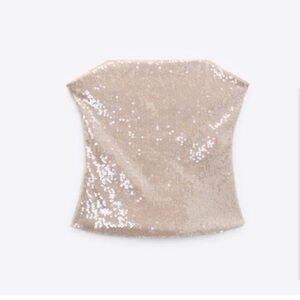 Zara sequin strapless top